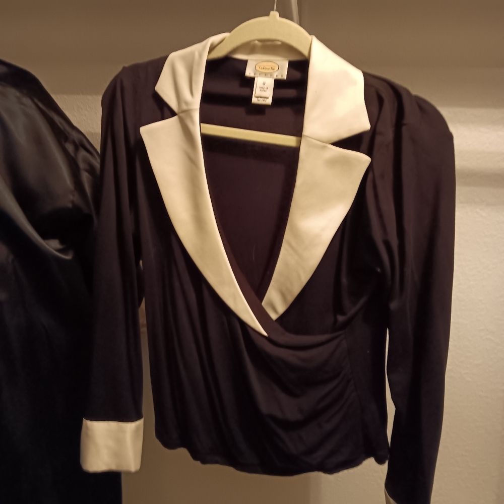 Talbott black tuxedo top